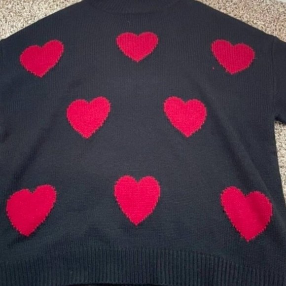 Heart Print long sleeve Knit Sweater Top casual wear - Picture 10 of 11